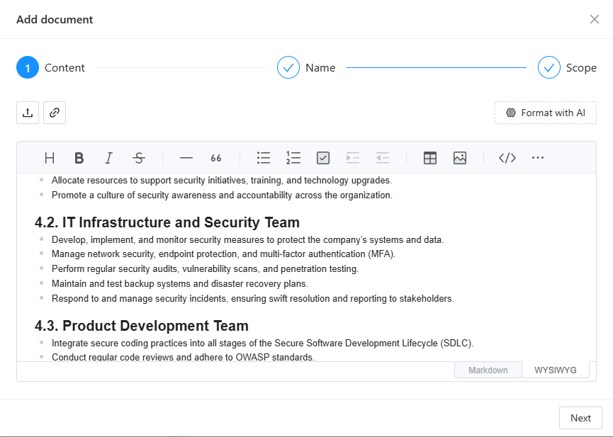 Tambah dokumen - Langkah 1