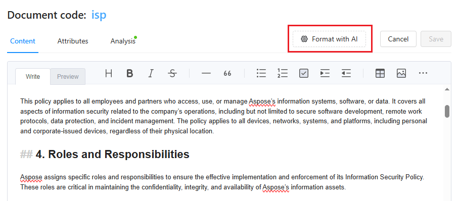 Pemformatan dengan AI setelah impor