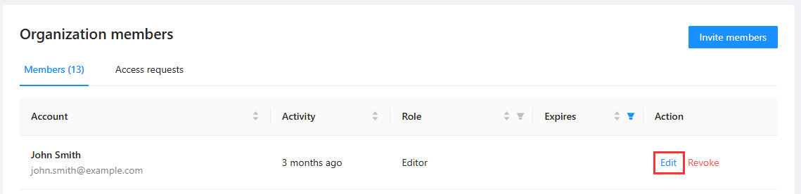 Edit user role