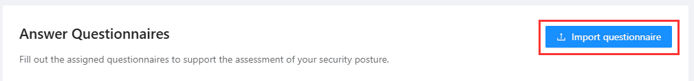 Import questionnaire button
