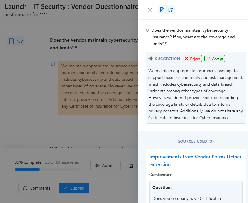 ШІ заповнює анкету, підкреслюючи запропоновані відповіді